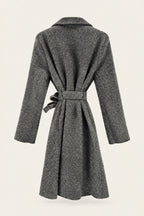 Manteau court bouclé ceinturé