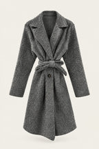 Manteau court bouclé ceinturé