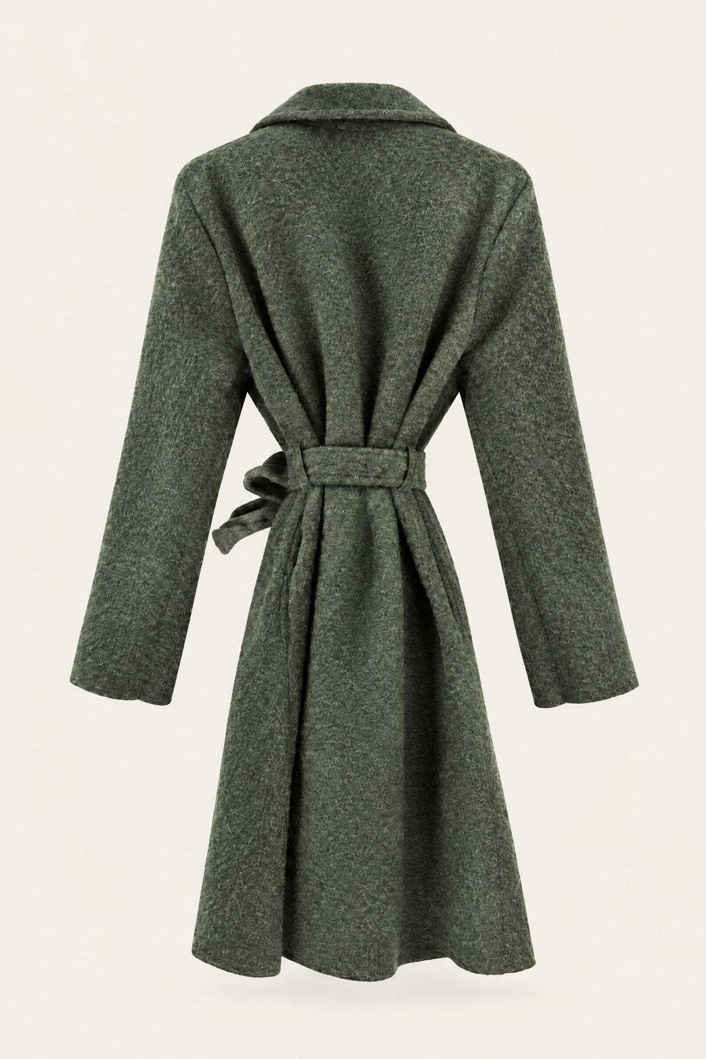 Manteau court bouclé ceinturé