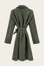 Manteau court bouclé ceinturé