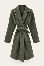 Manteau court bouclé ceinturé