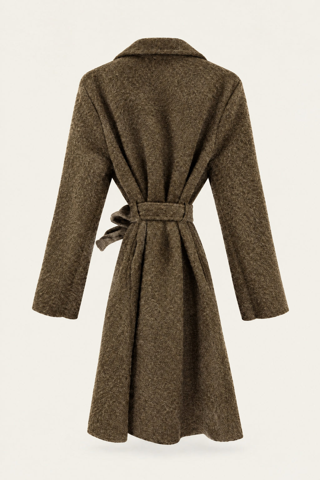 Manteau court bouclé ceinturé