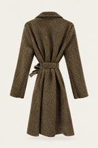 Manteau court bouclé ceinturé