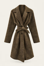 Manteau court bouclé ceinturé