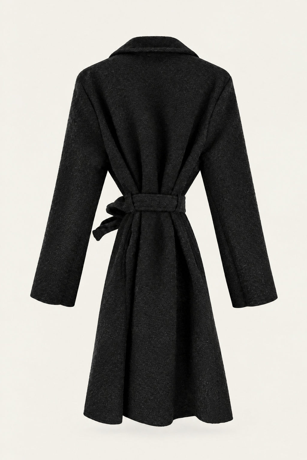 Manteau court bouclé ceinturé