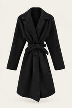 Manteau court bouclé ceinturé