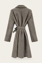 Manteau court bouclé ceinturé