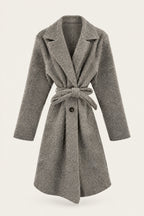 Manteau court bouclé ceinturé