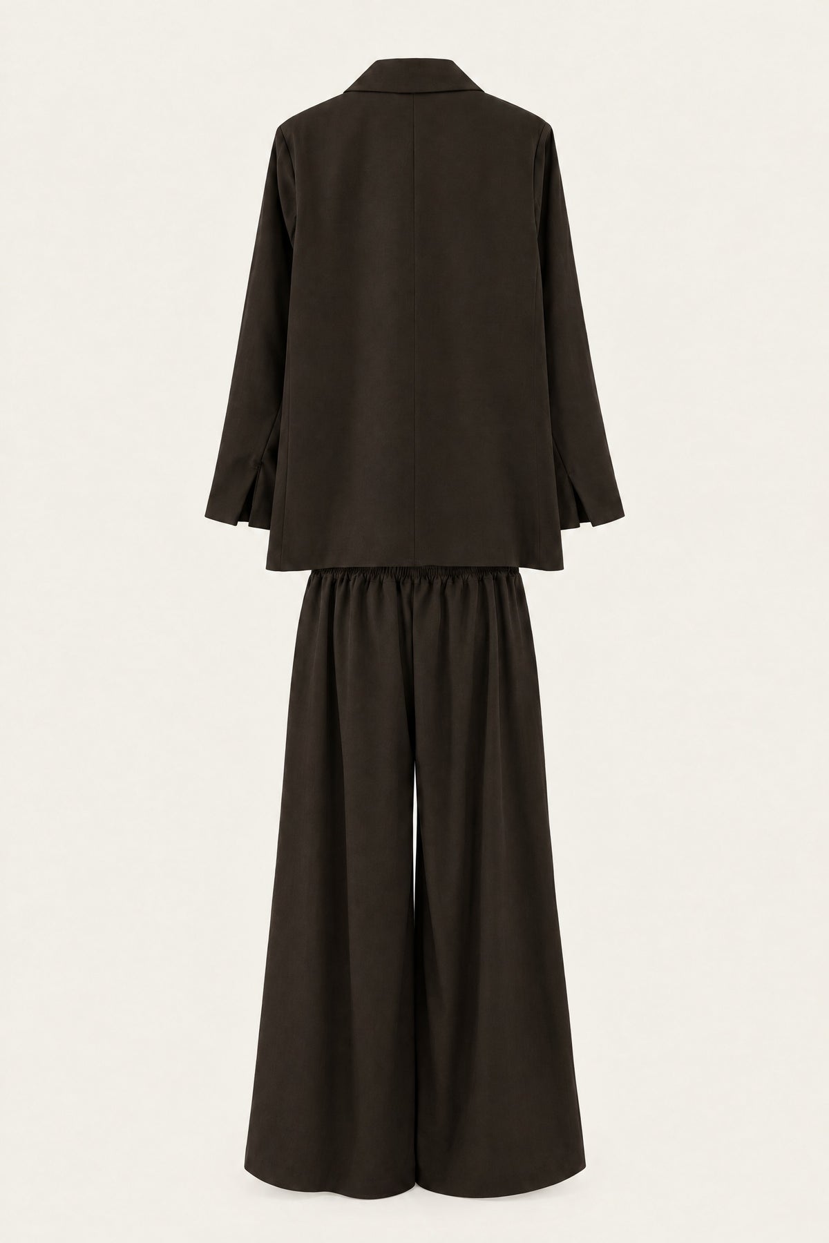 Ensemble tailleur oversize blazer et pantalon large – Chocolat – EMORA