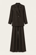 Ensemble tailleur oversize blazer et pantalon large – Chocolat – EMORA