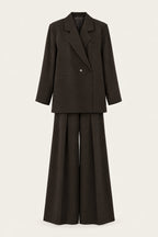 Ensemble tailleur oversize blazer et pantalon large – Chocolat – EMORA