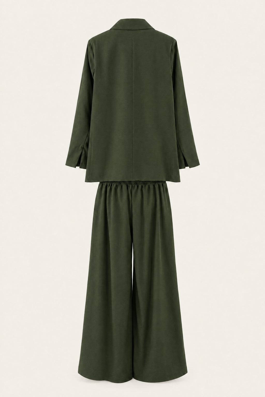 Ensemble tailleur oversize blazer et pantalon large – Kaki – EMORA