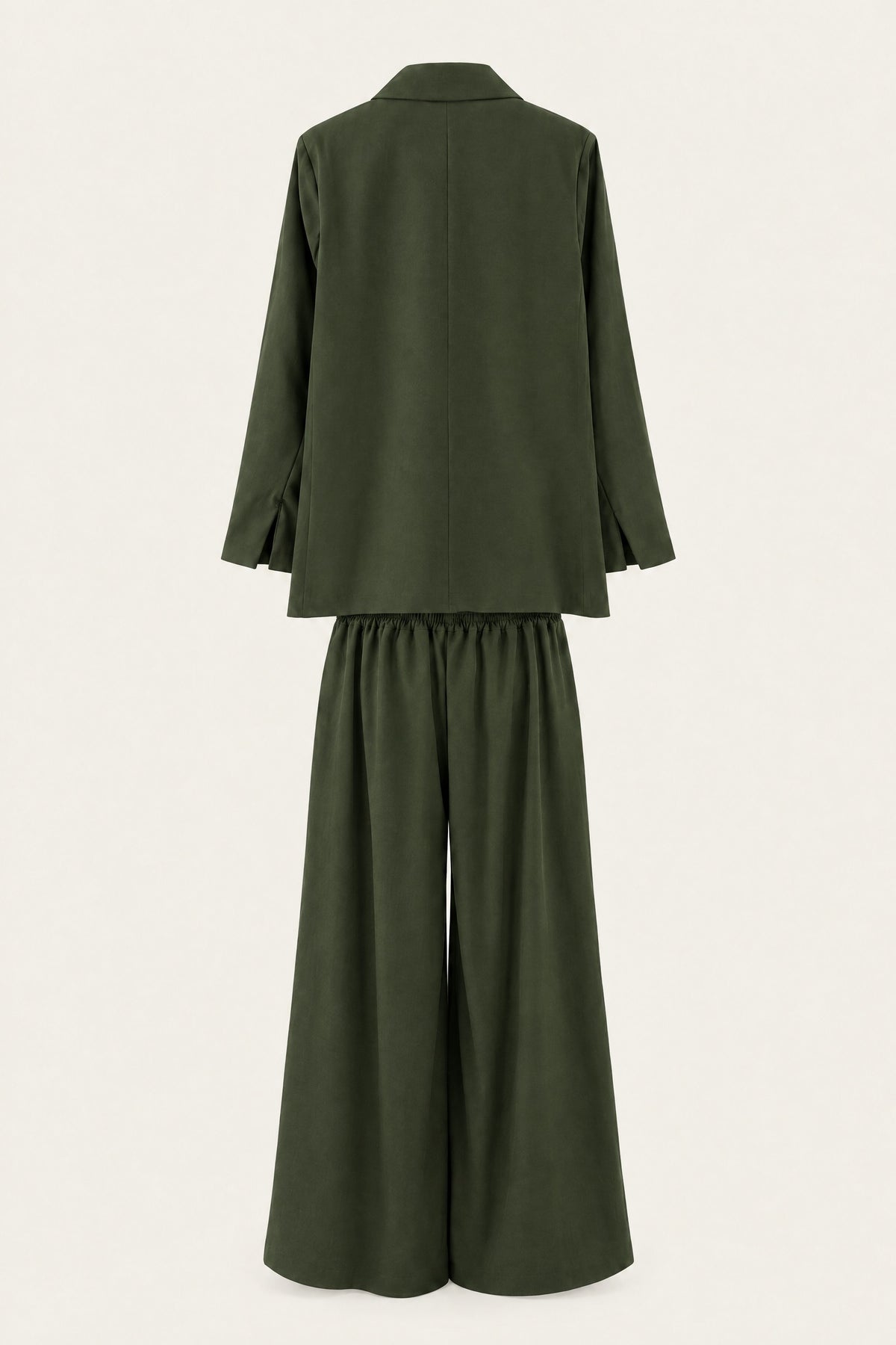 Ensemble tailleur oversize blazer et pantalon large – Kaki – EMORA