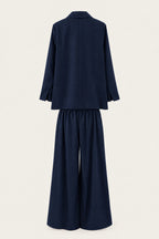 Ensemble tailleur oversize blazer et pantalon large – Marine – EMORA