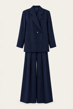 Ensemble tailleur oversize blazer et pantalon large – Marine – EMORA