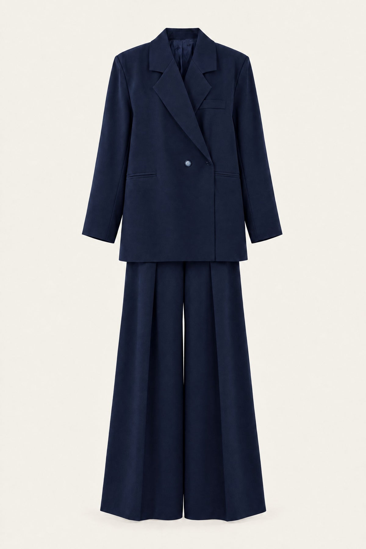 Ensemble tailleur oversize blazer et pantalon large – Marine – EMORA