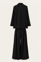 Ensemble tailleur oversize blazer et pantalon large – Noir – EMORA