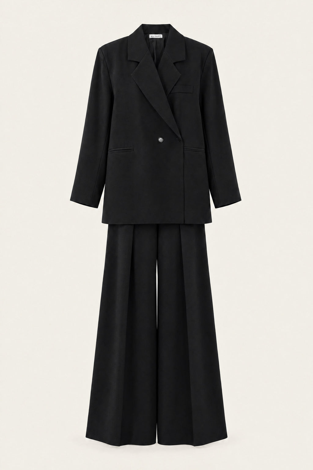 Ensemble tailleur oversize blazer et pantalon large – Noir – EMORA