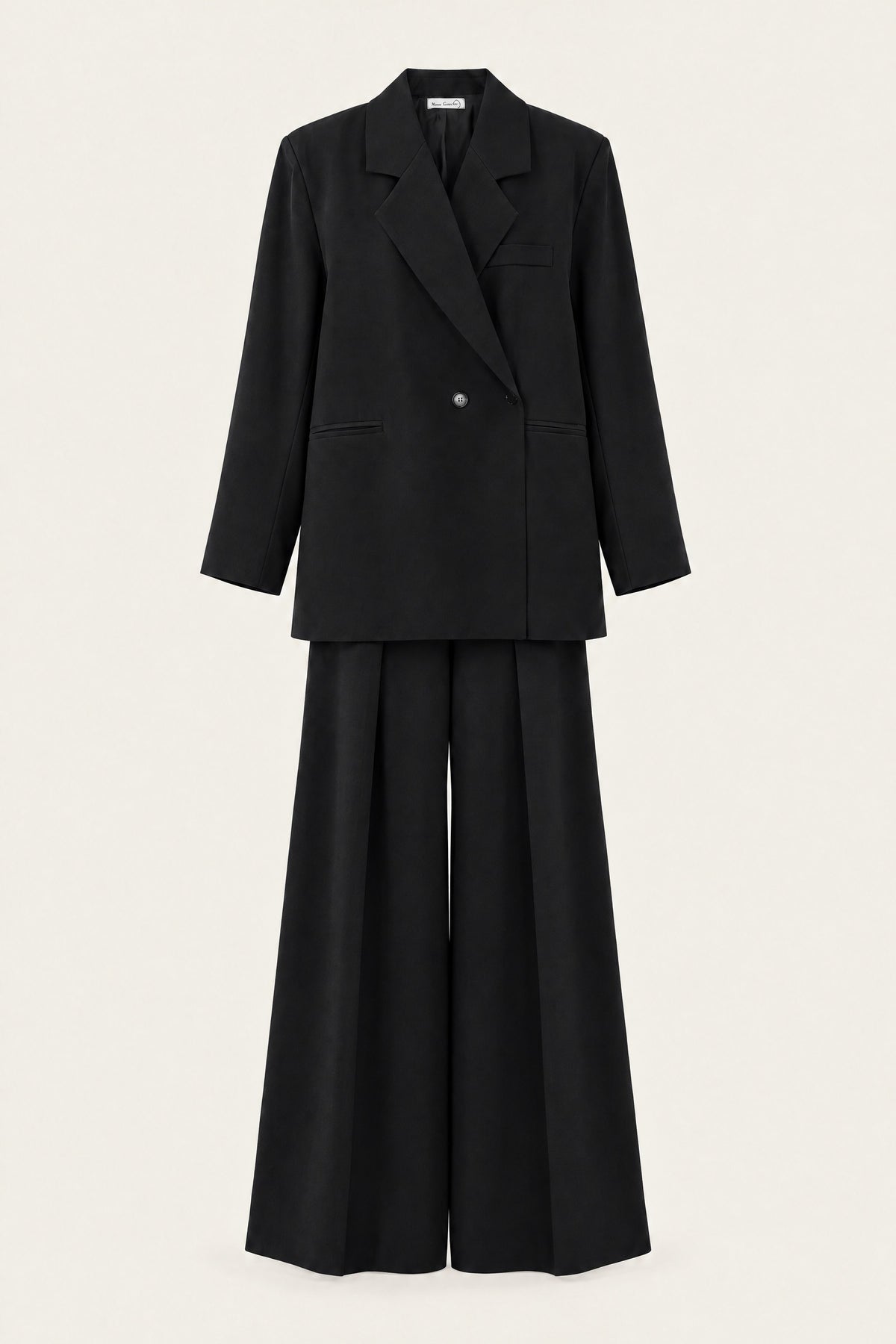Ensemble tailleur oversize blazer et pantalon large – Noir – EMORA