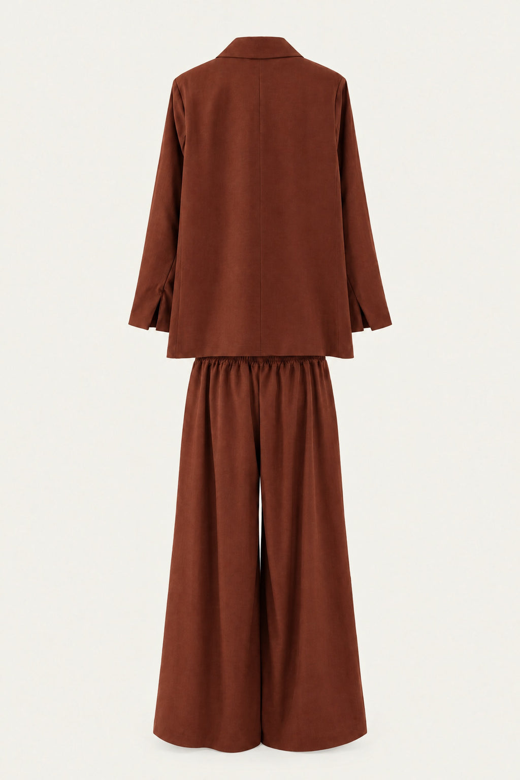 Ensemble tailleur oversize blazer et pantalon large – Terracotta – EMORA