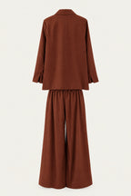 Ensemble tailleur oversize blazer et pantalon large – Terracotta – EMORA