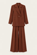 Ensemble tailleur oversize blazer et pantalon large – Terracotta – EMORA