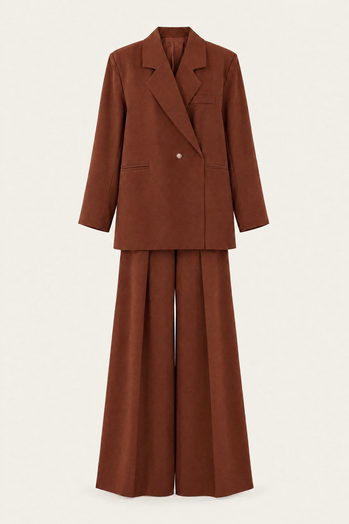 Ensemble tailleur oversize blazer et pantalon large – Terracotta – EMORA