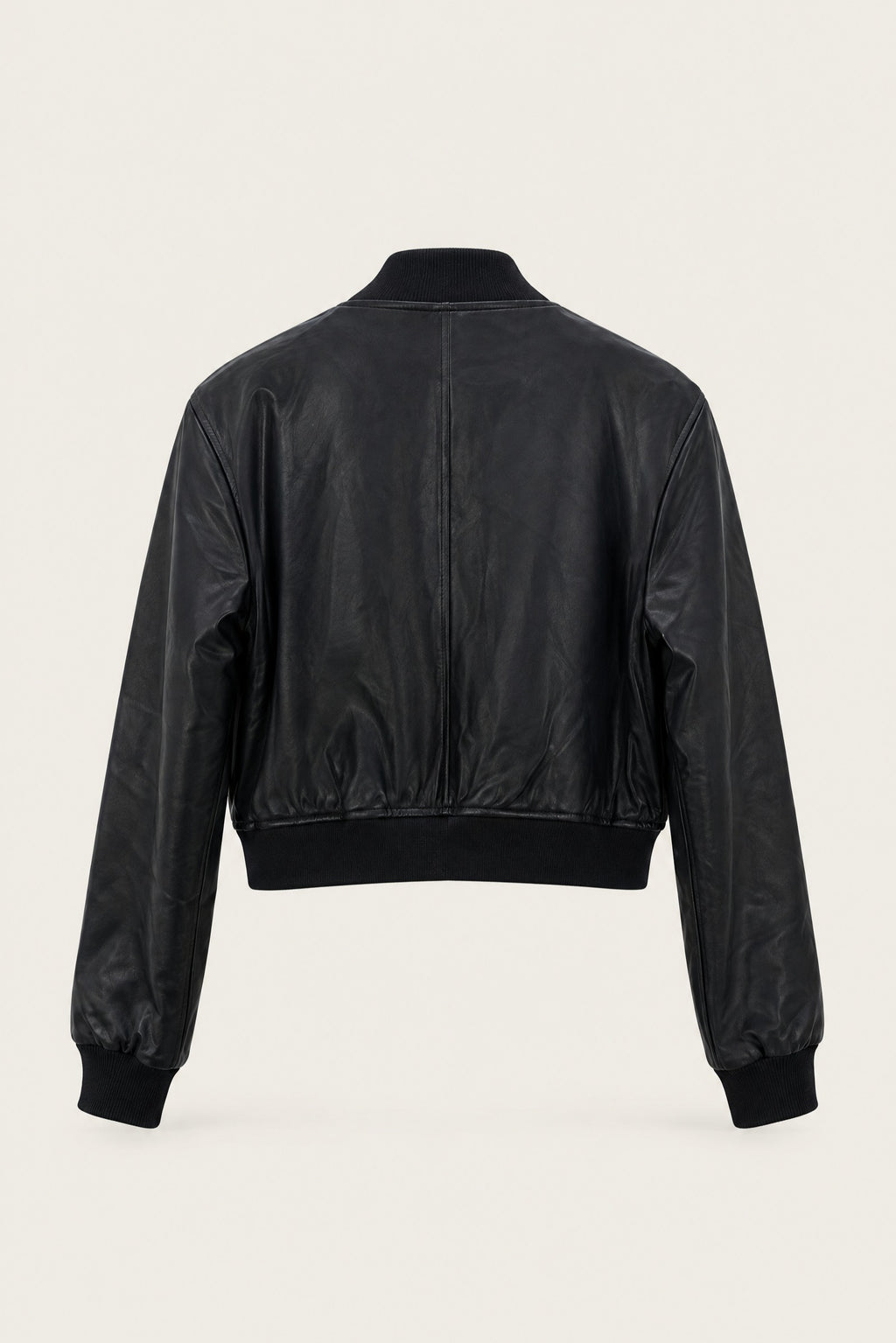 Blouson bomber court en similicuir – Noir – EMORA
