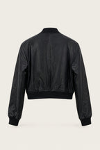 Blouson bomber court en similicuir – Noir – EMORA