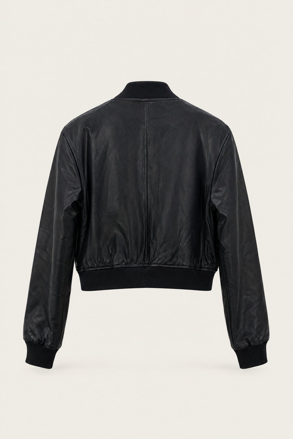 Blouson bomber court en similicuir – Noir – EMORA