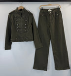 Ensemble officier veste cintrée et pantalon large – photo produit – EMORA