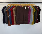 Pull sans manches en maille col V