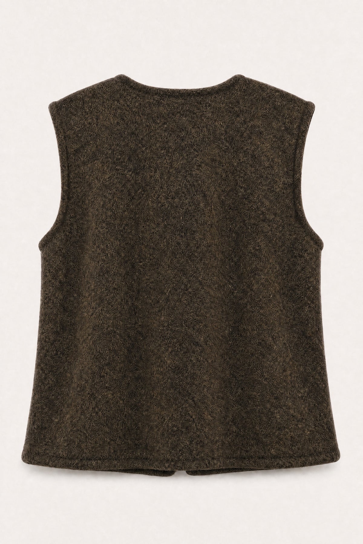 Gilet sans manches effet laine – Chocolat – vue de dos – EMORA