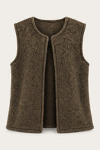 Gilet sans manches effet laine – Chocolat – vue de face – EMORA