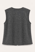 Gilet sans manches effet laine – Gris – vue de dos – EMORA