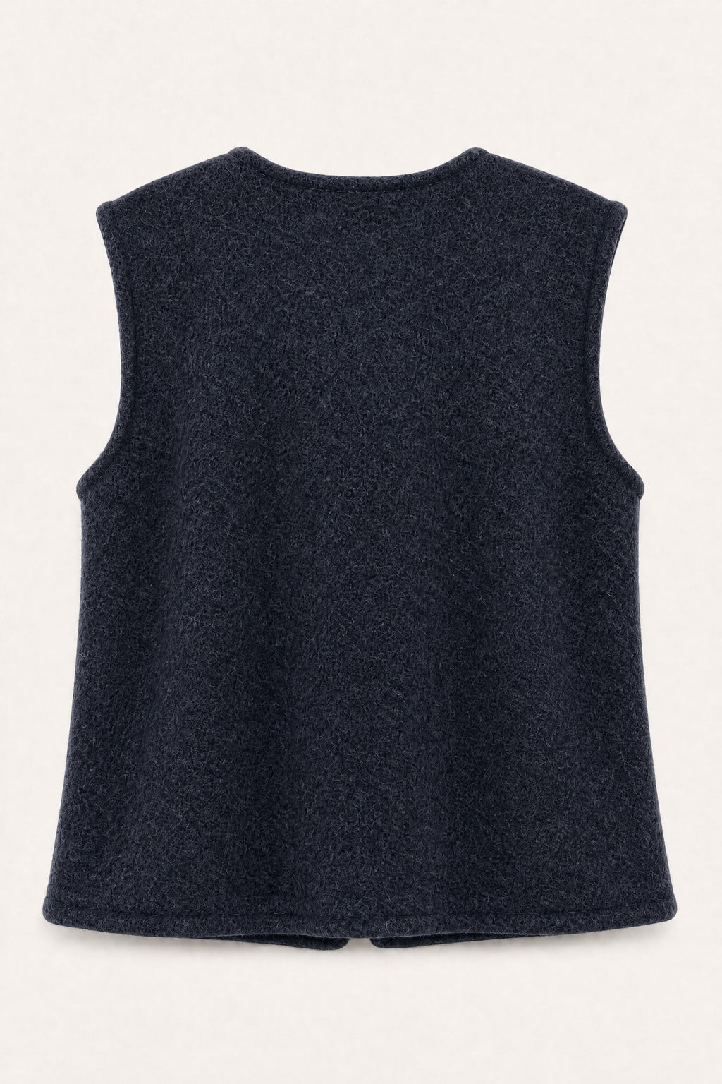 Gilet sans manches effet laine – Marine – vue de dos – EMORA