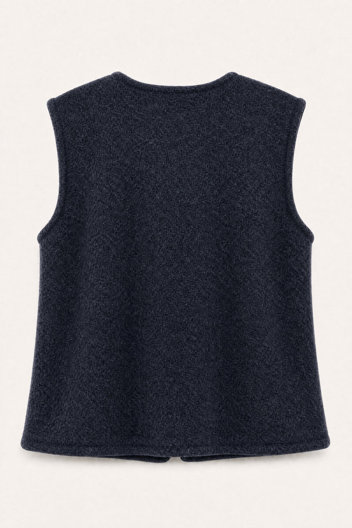 Gilet sans manches effet laine – Marine – vue de dos – EMORA