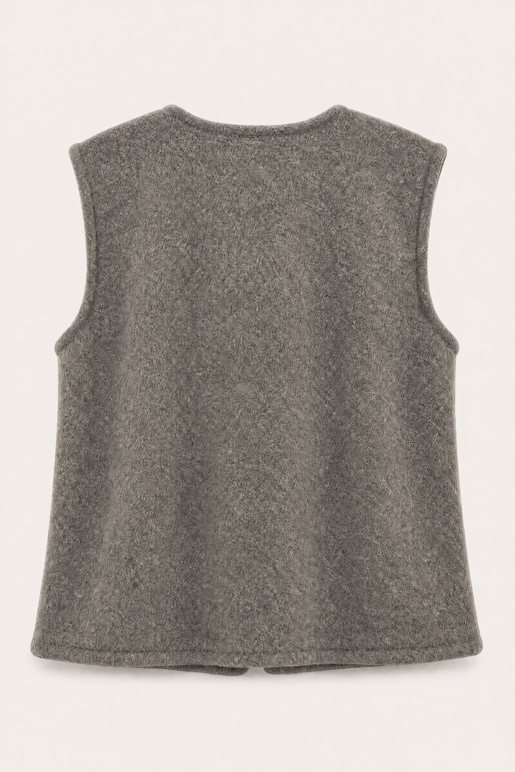 Gilet sans manches effet laine – Taupe – vue de dos – EMORA