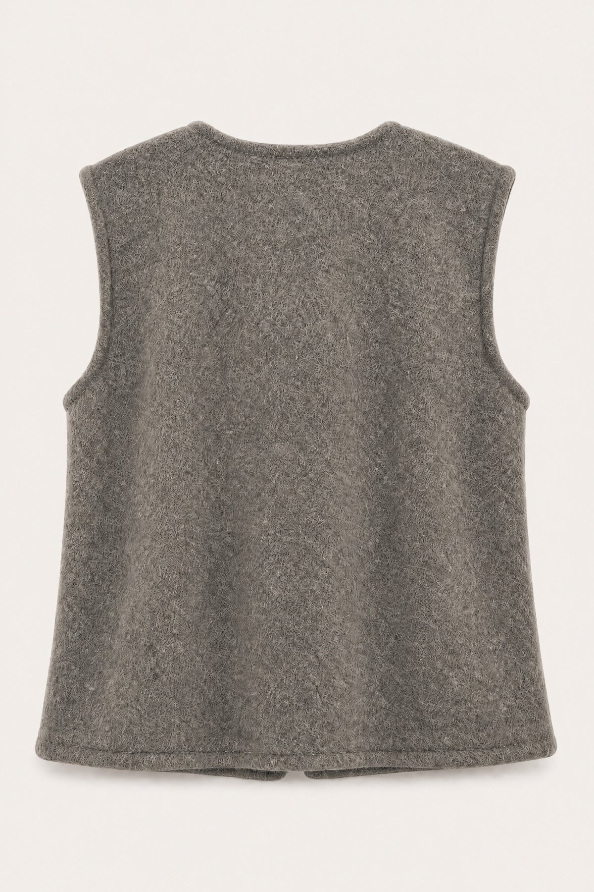 Gilet sans manches effet laine – Taupe – vue de dos – EMORA